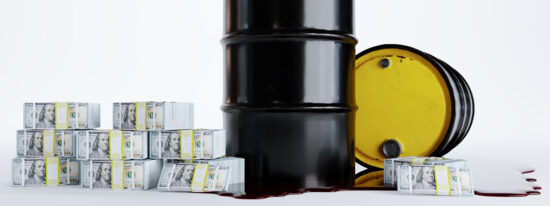 3d,Render,Of,Barrels,Of,Oil,,Black,Oil,Barrels,With