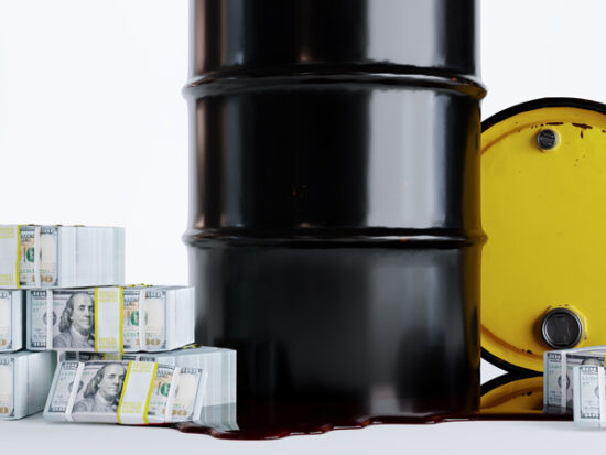 3d,Render,Of,Barrels,Of,Oil,,Black,Oil,Barrels,With