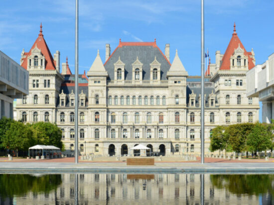 New York State Capitol building in downtown Albany, New York