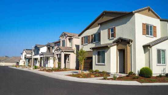 Row of Single family homes