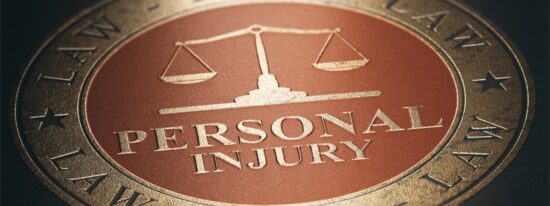 Personal,Injury,Written,With,Golden,Letters,Over,Red,And,Black