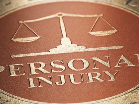 Personal,Injury,Written,With,Golden,Letters,Over,Red,And,Black