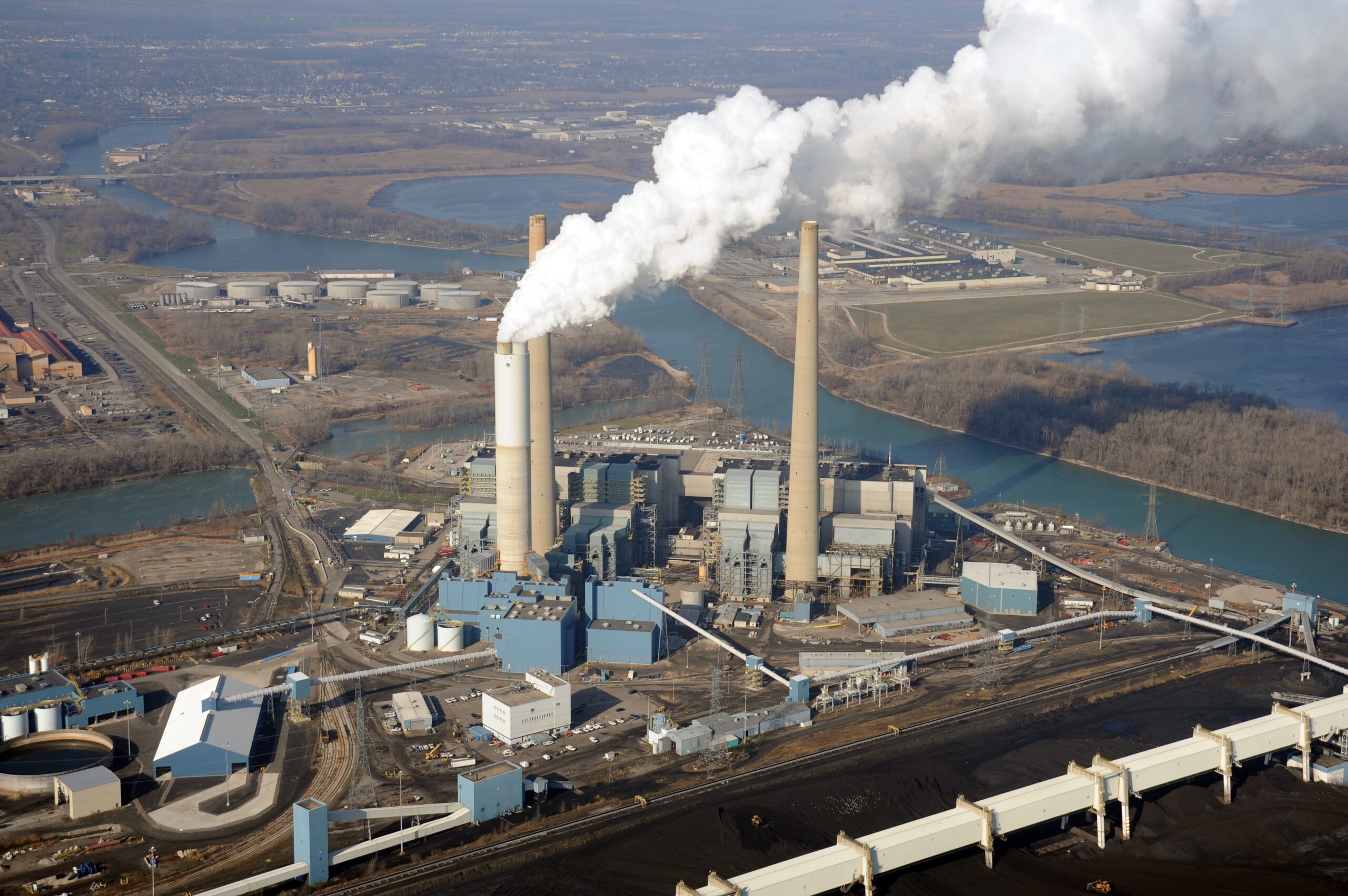 Aerial View of a Coal Fired Power Station