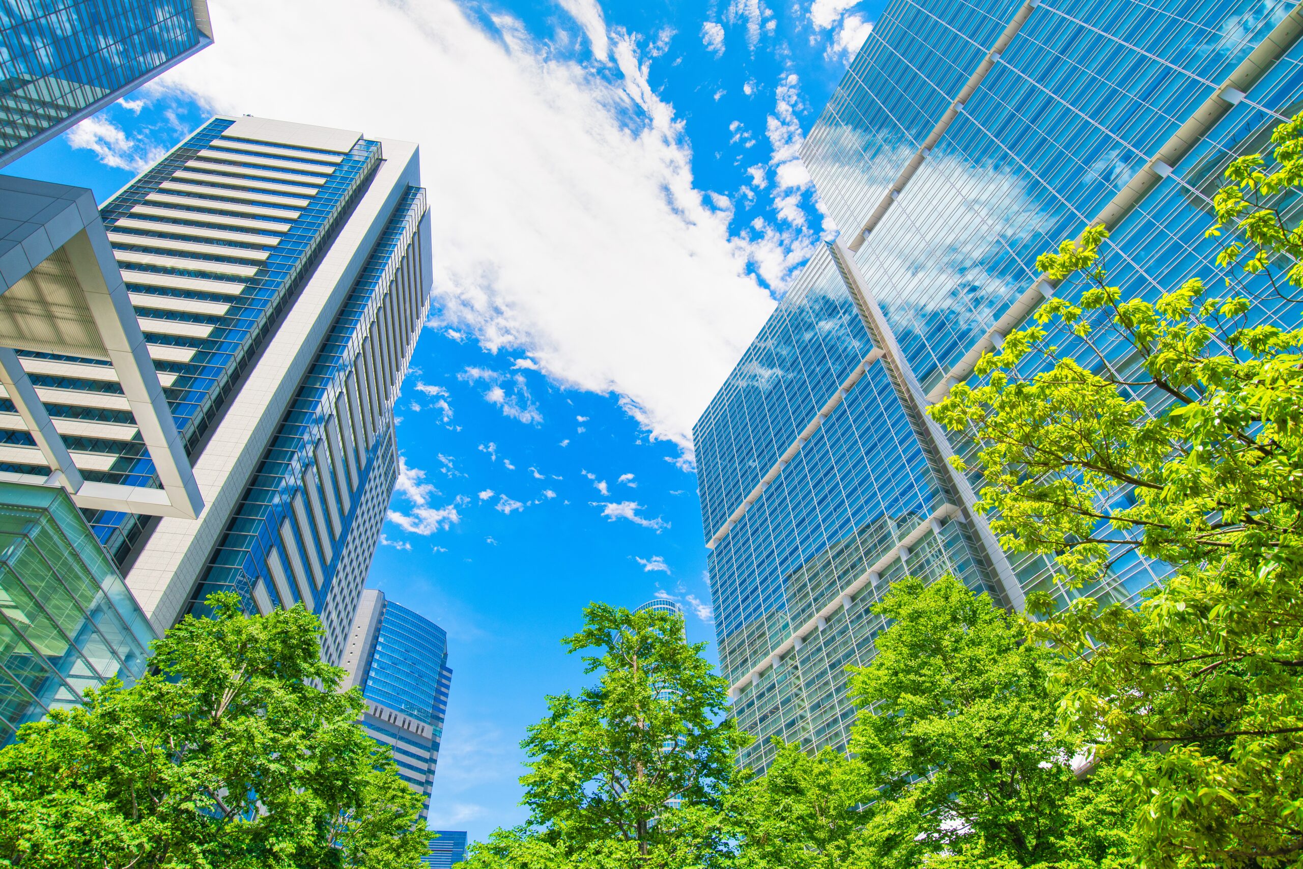 High-rise buildings and blue sky Shinagawa, Tokyo, Japan