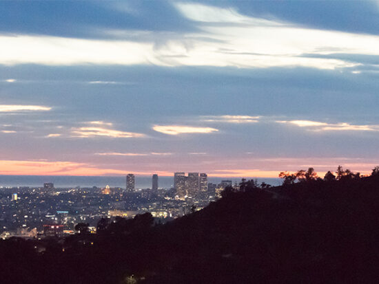 Century City At Dusk With Griffith Observatory