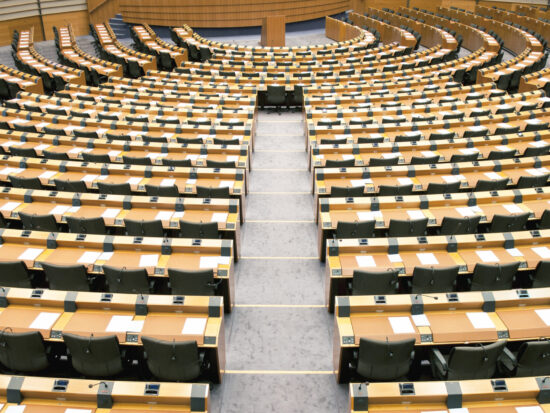 Empty Seats in Assembly Room European Parliament