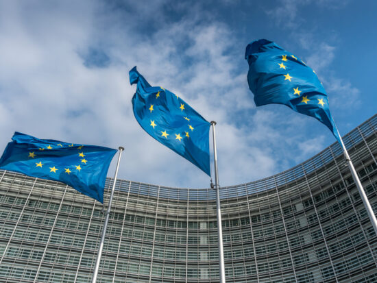 European Union flags at Berlaymont building