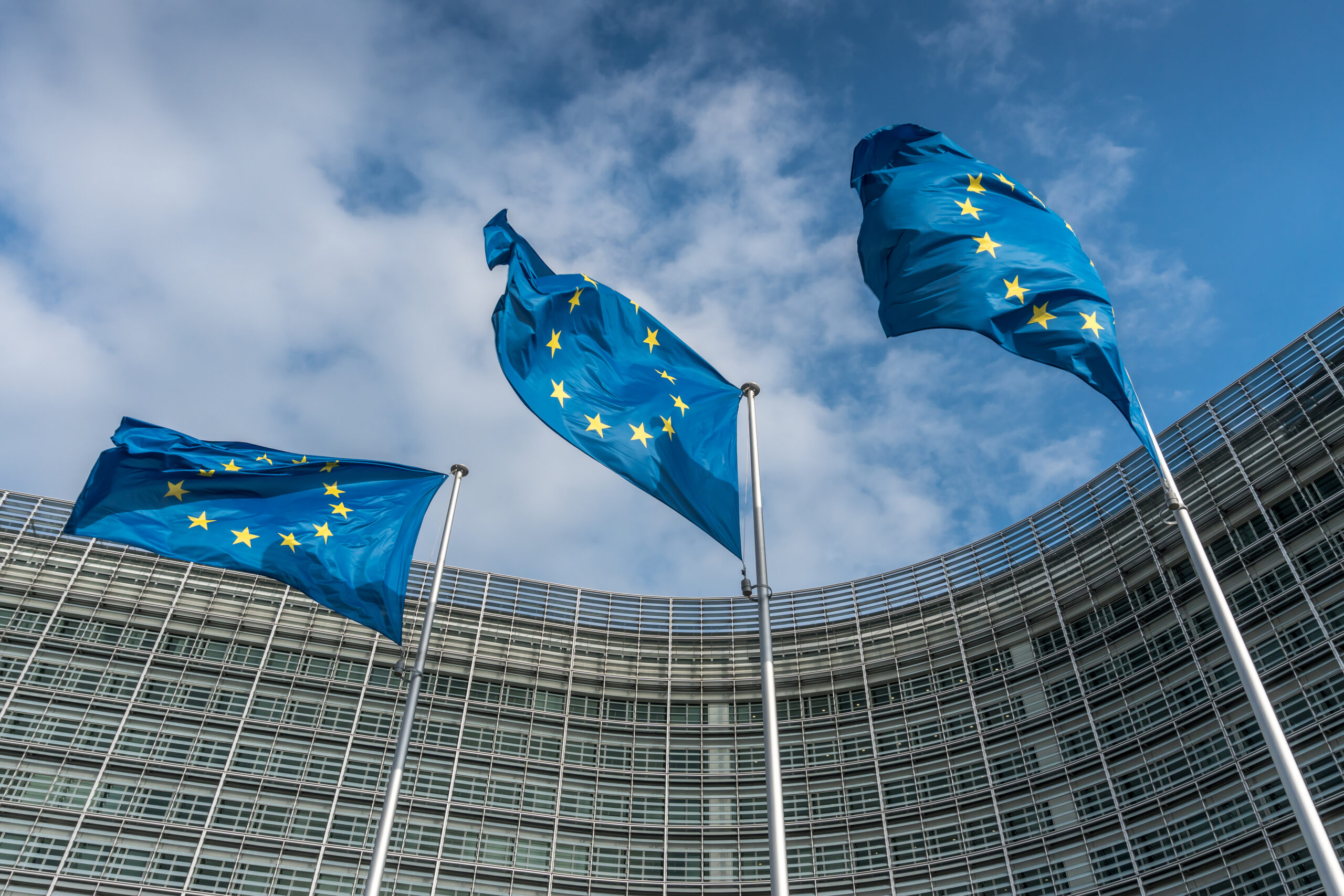 European Union flags at Berlaymont building