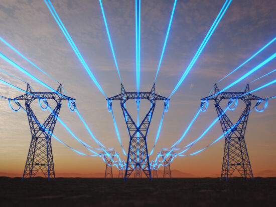 High-Voltage Power Lines Illustrating AI-Driven Surge in Electricity Demand